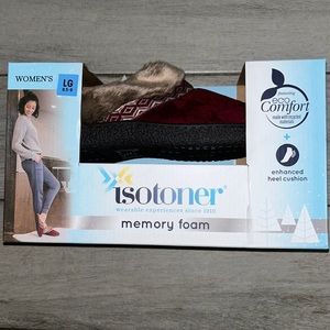 Women's isotoner Mallory Hoodback Slippers Made W/Recycled Microsuede Lg. 8.5-9